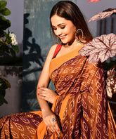 Amber Ikkat  Pure Cotton Pochampalli Saree (without blouse piece)